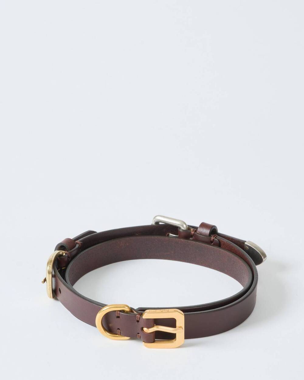 NEW ETRO women's buckles leather belt in dark brown